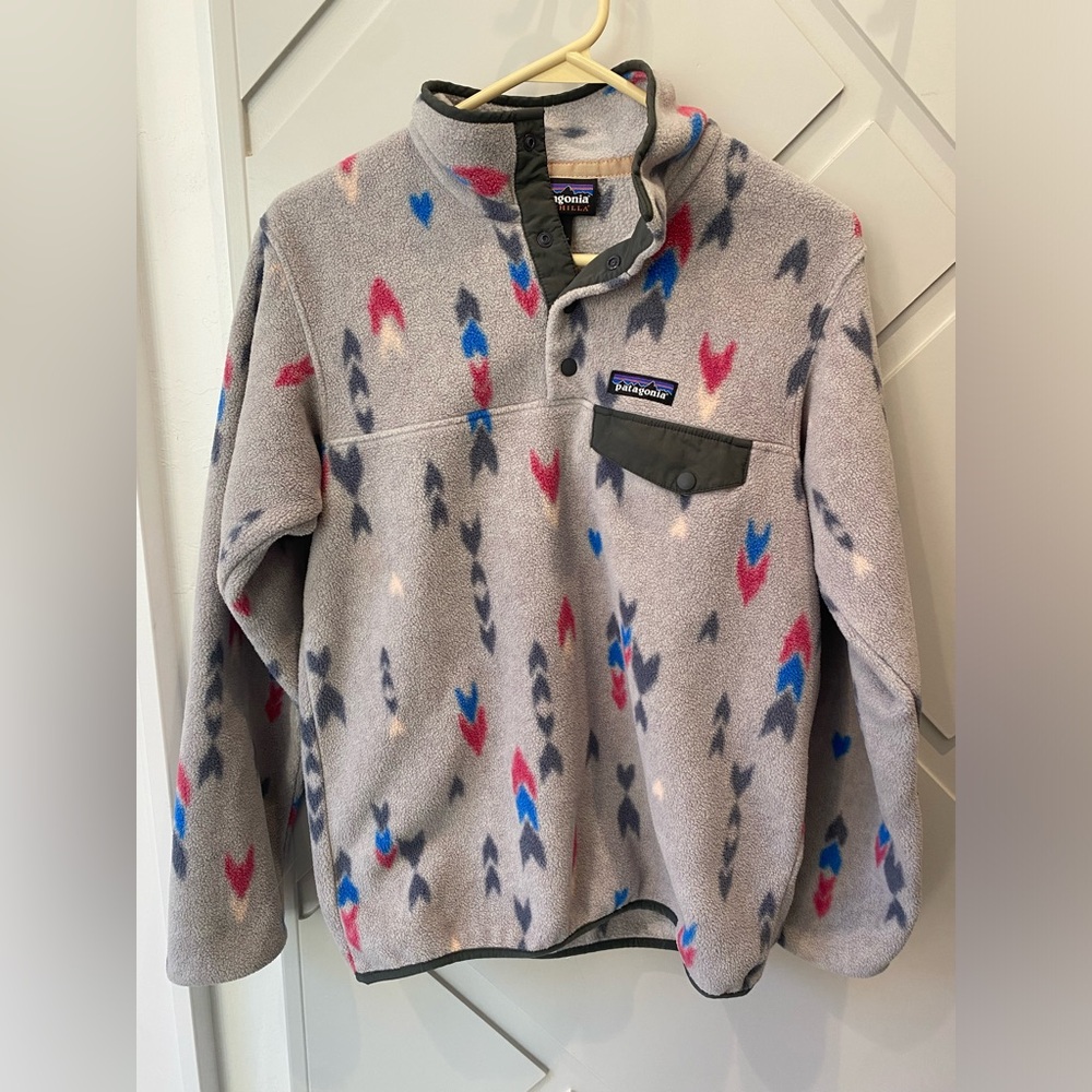Patagonia Synchilla snap-t pullover gray fleece arrows women’s XS